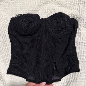 Garage Black Lace Bustier Top